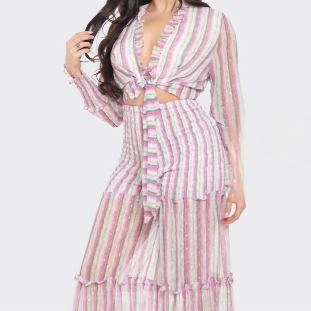 ✨ NWT Plus Size 2X Stripe 2-Piece Set by Banjul 💕 2X Plus Size